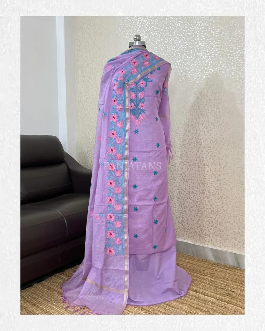 Elegant Kota Doria Embroidery Suit Set 